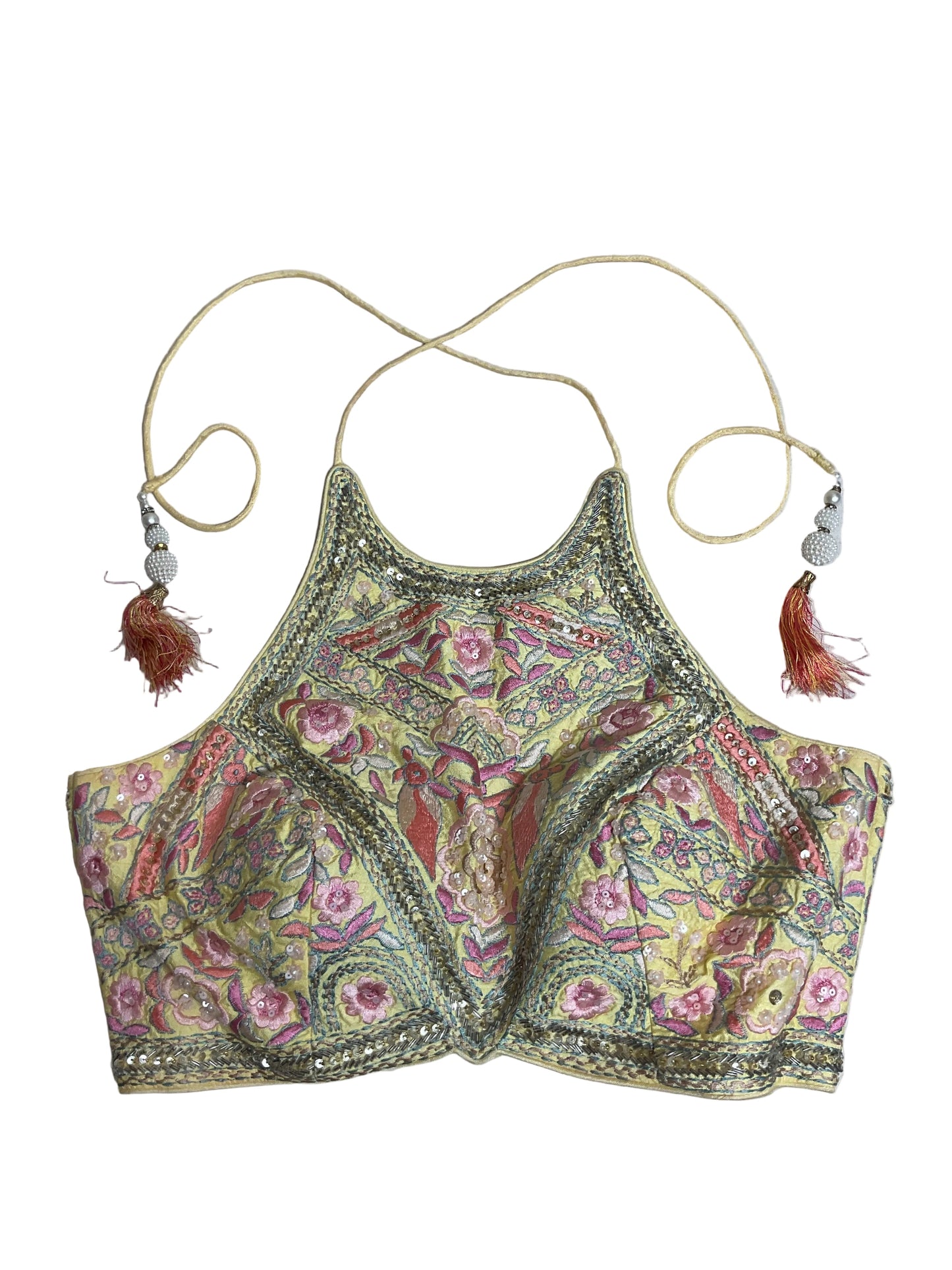 Top Sleeveless By Cma In Pink & Yellow