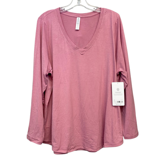 Athletic Top Ls Crewneck By Athleta In Pink, Size:2X