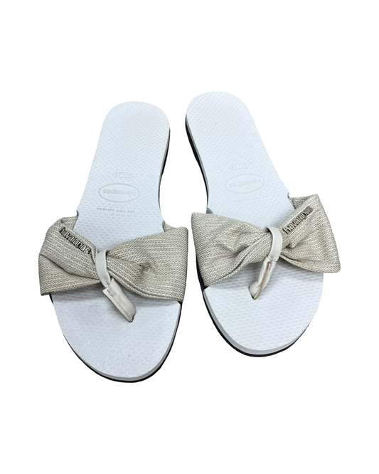 Sandals Flip Flops By Havaianas In Cream, Size:7