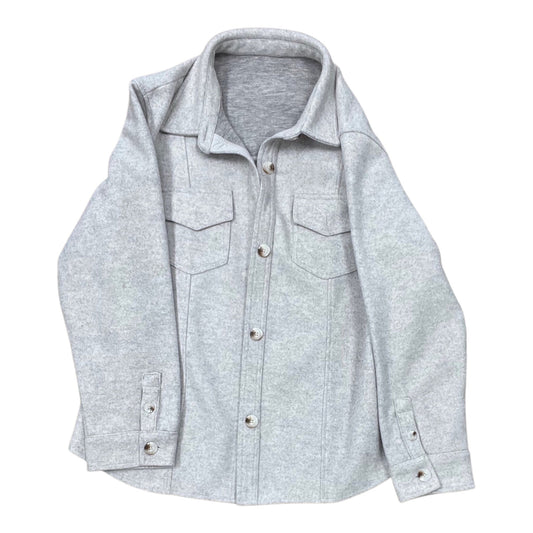 Jacket Shirt By Clothes Mentor In Grey, Size:M