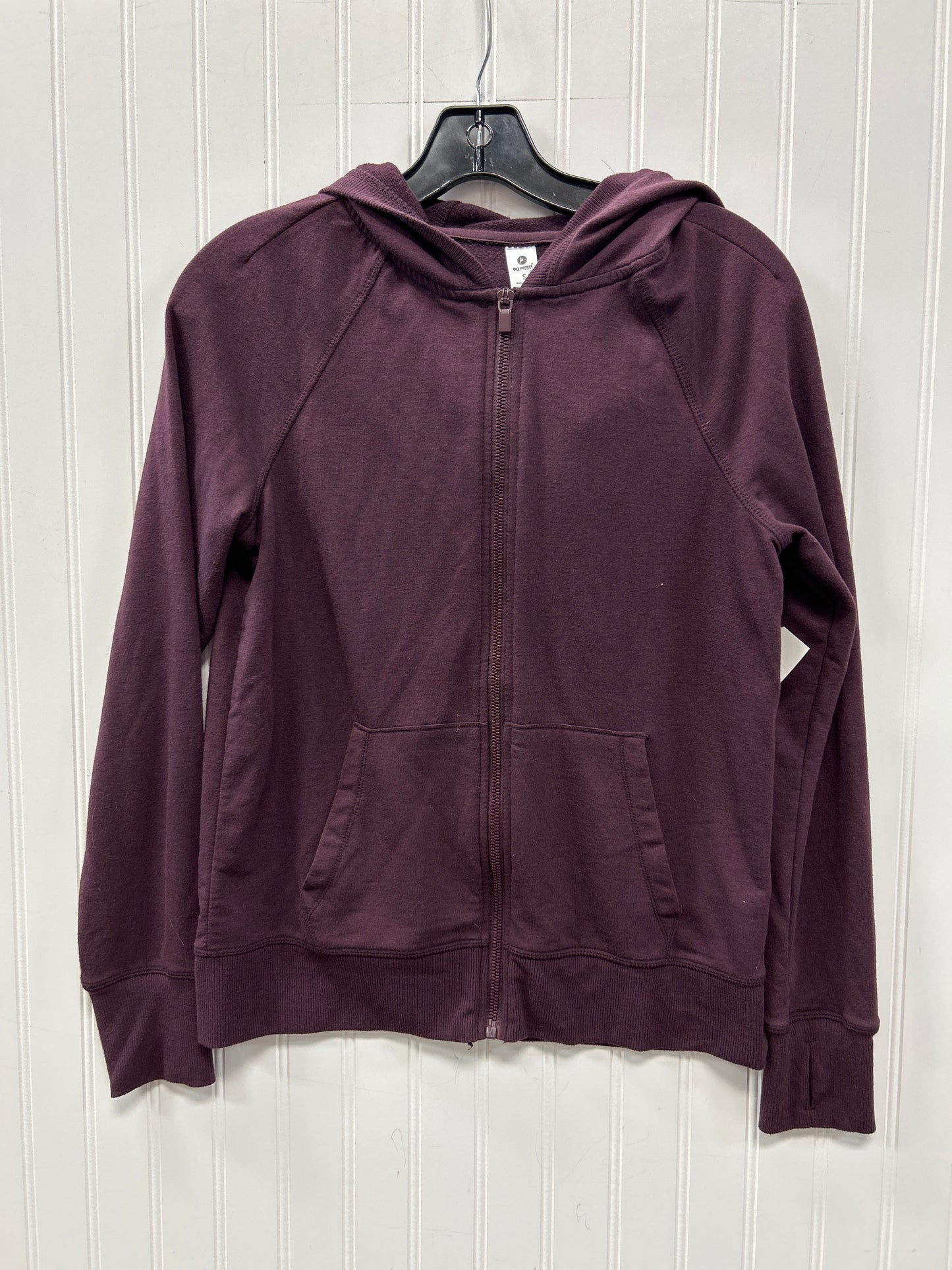 Athletic Top Ls Hoodie By 90 Degrees By Reflex In Purple, Size:S