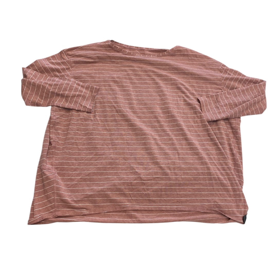 Athletic Top Ls Crewneck By Lululemon In Striped Pattern, Size:14