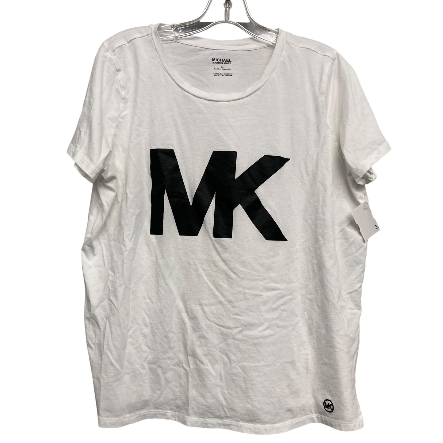 Top Ss Basic By Michael By Michael Kors In Black & White, Size:Xl