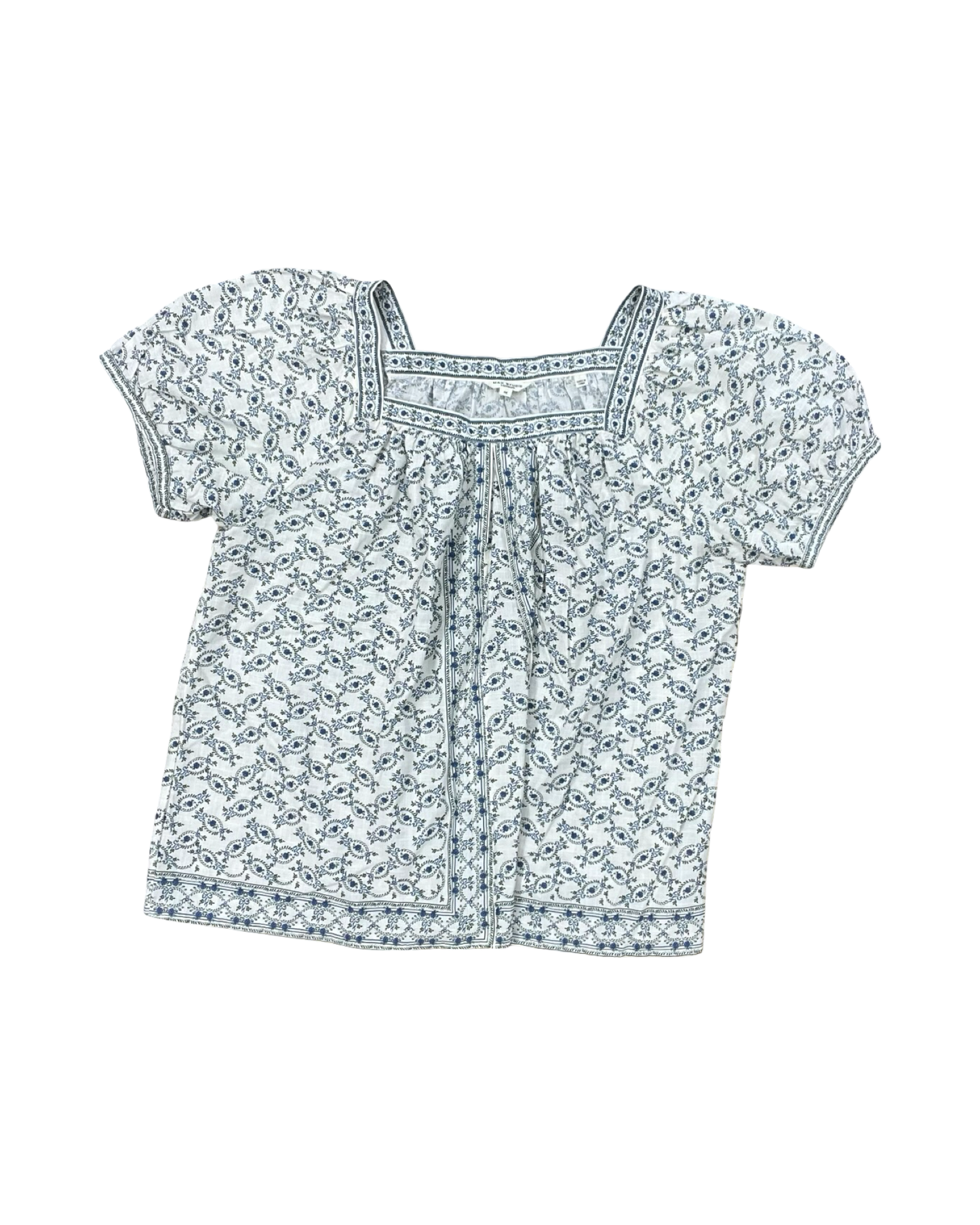 Top Ss By Max Studio In Blue & Cream, Size:1X