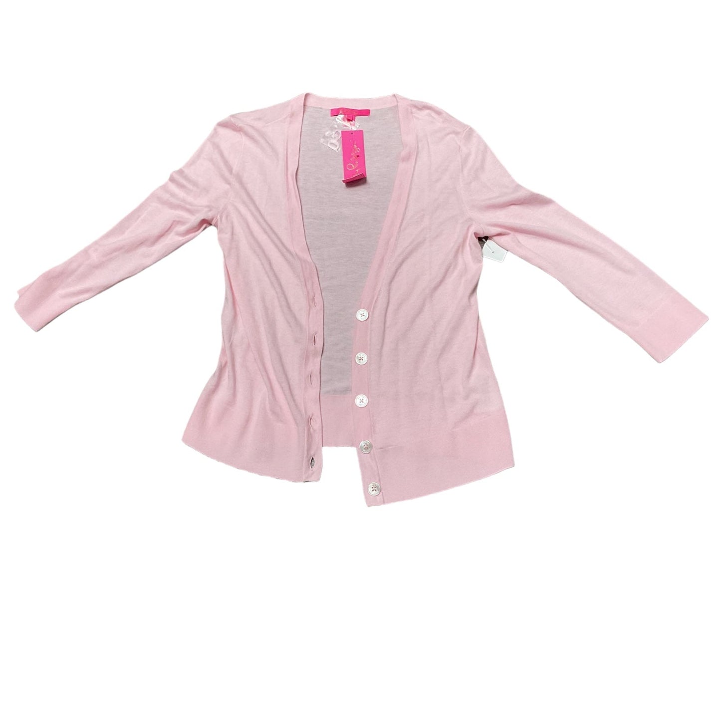 Sweater Cardigan Designer By Lilly Pulitzer In Pink, Size: M