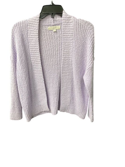 Sweater Cardigan By Loft In Purple, Size: M