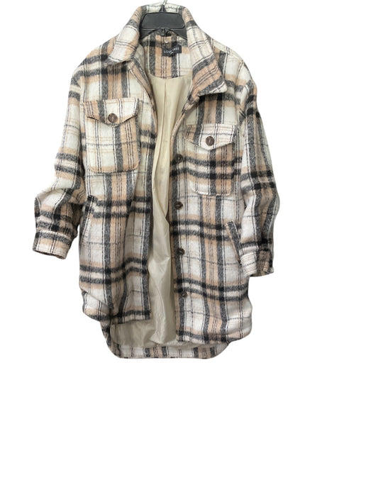 Jacket Shirt By Love Tree In Plaid Pattern, Size: L