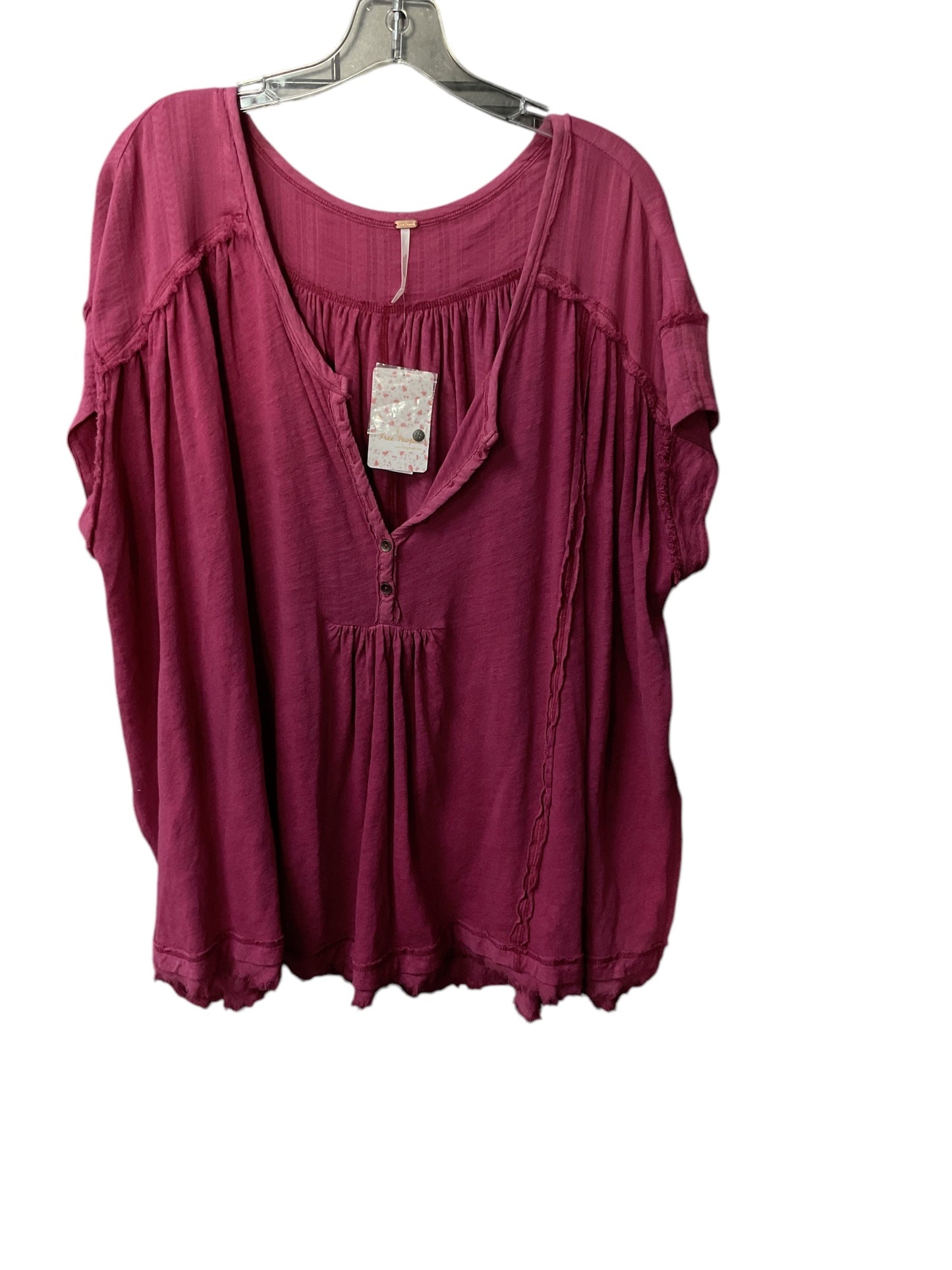 Top Short Sleeve By Free People In Pink, Size: L