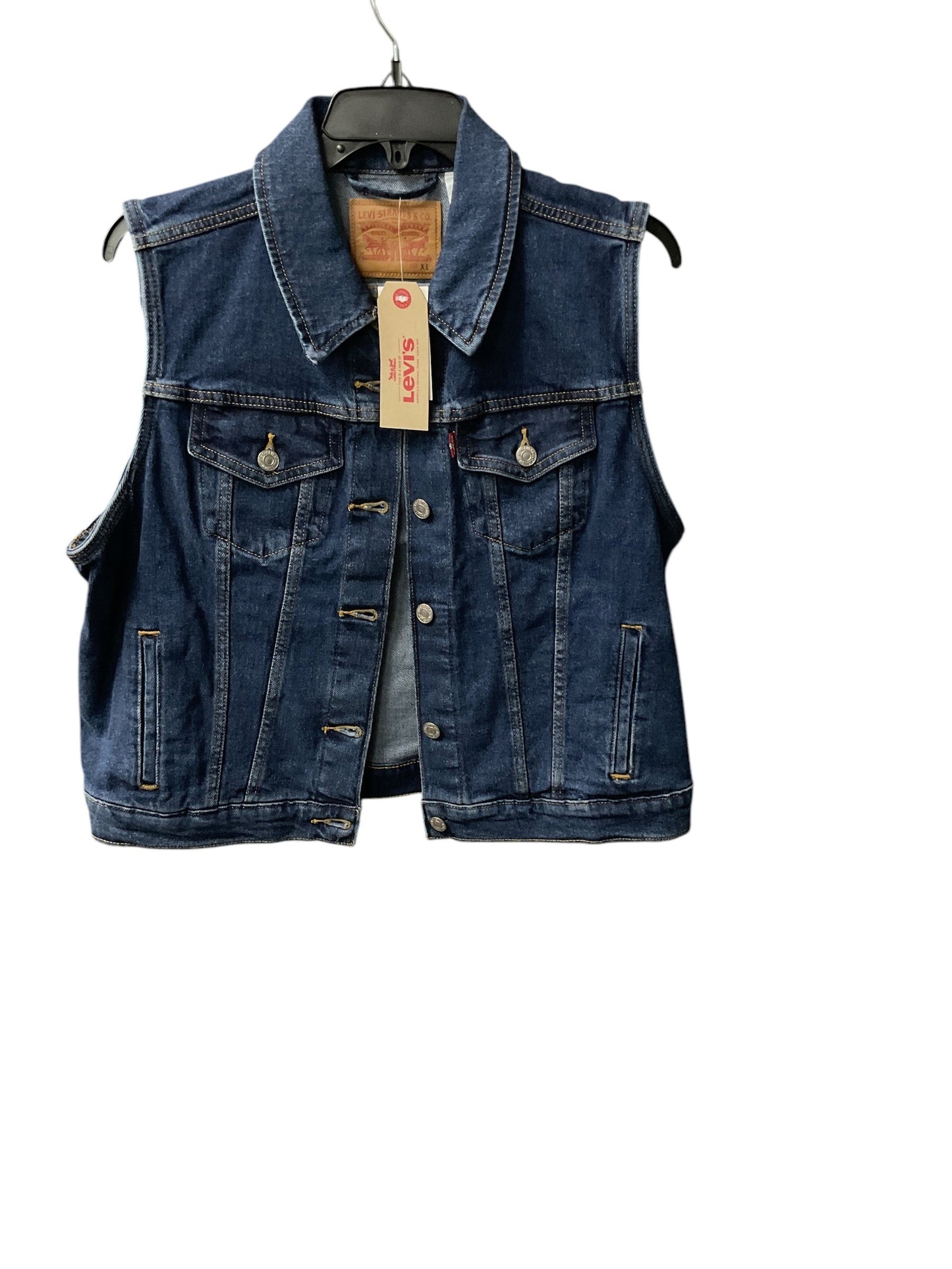 Vest Other By Levis In Blue Denim, Size: Xl