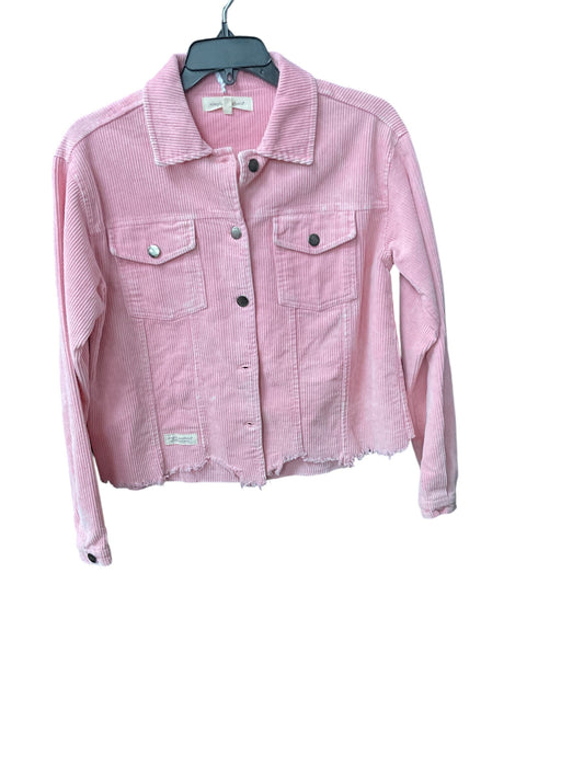 Jacket Shirt By Simply Southern In Pink, Size: M