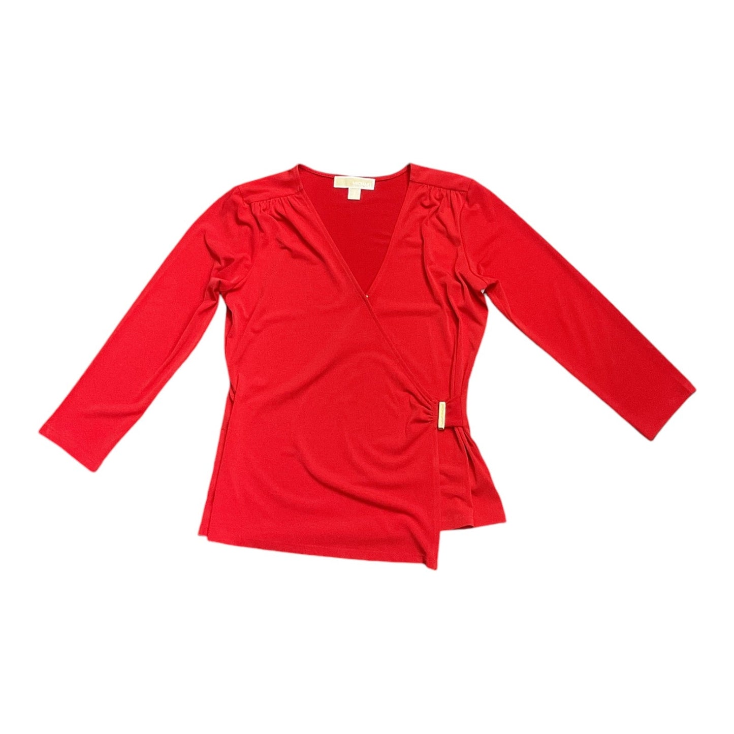 Top Long Sleeve Designer By Michael By Michael Kors In Red, Size: S