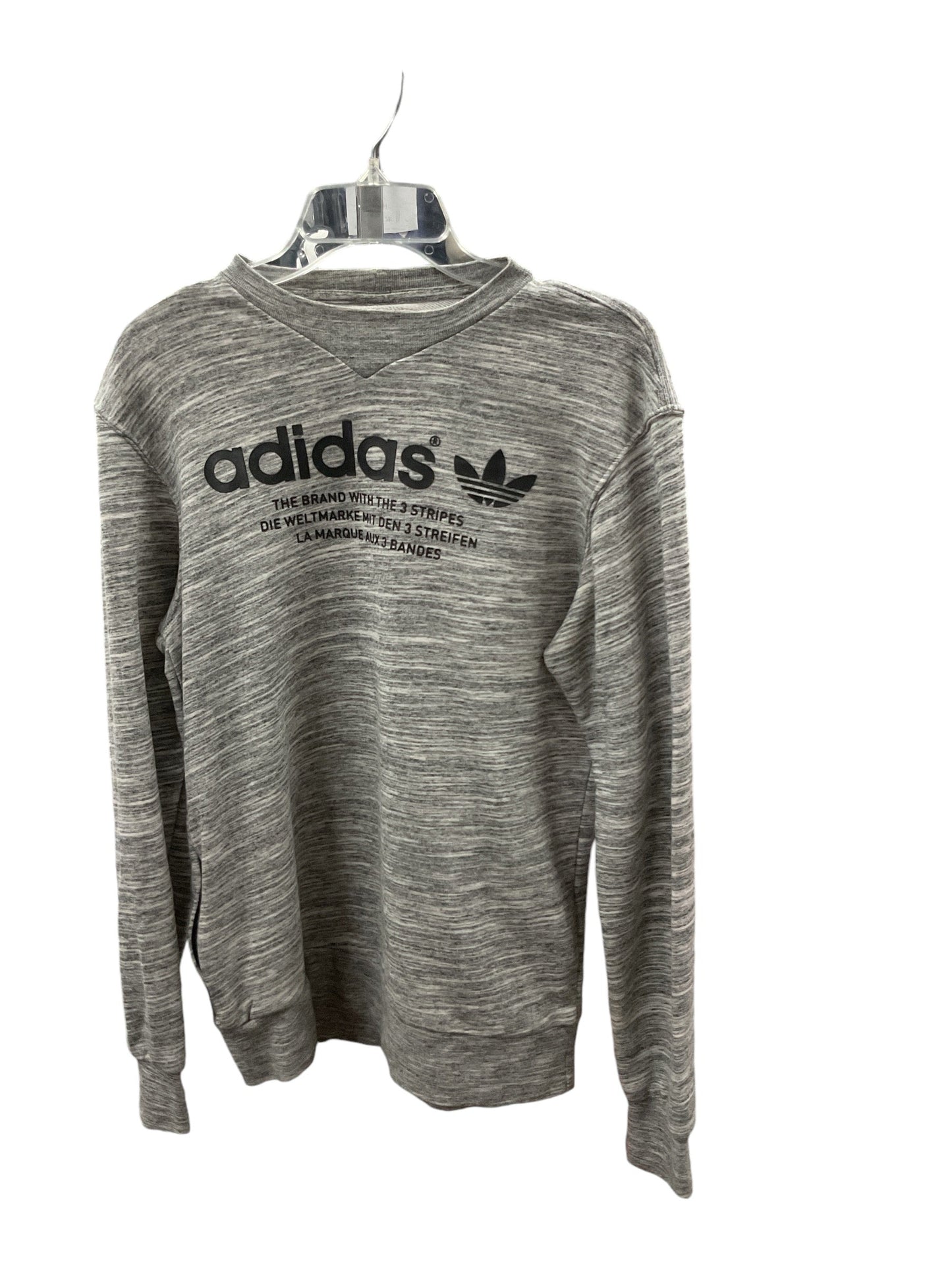 Athletic Sweatshirt Crewneck By Adidas In Grey, Size: S