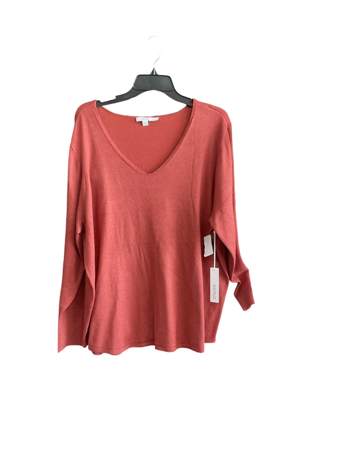 Top Long Sleeve By Chicos In Brown, Size: Xxl