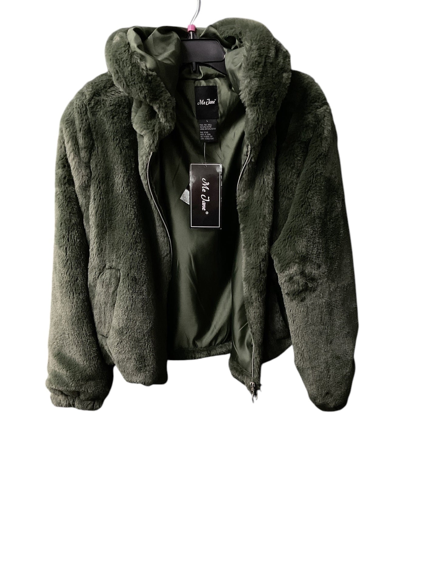 Jacket Faux Fur & Sherpa By Me Jane In Green, Size: L