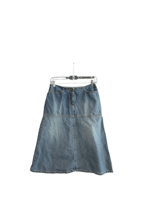 Skirt Midi By Halogen In Blue Denim, Size: 2