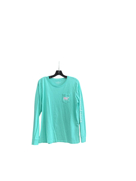 Top Long Sleeve By Vineyard Vines In Blue & Green, Size: M