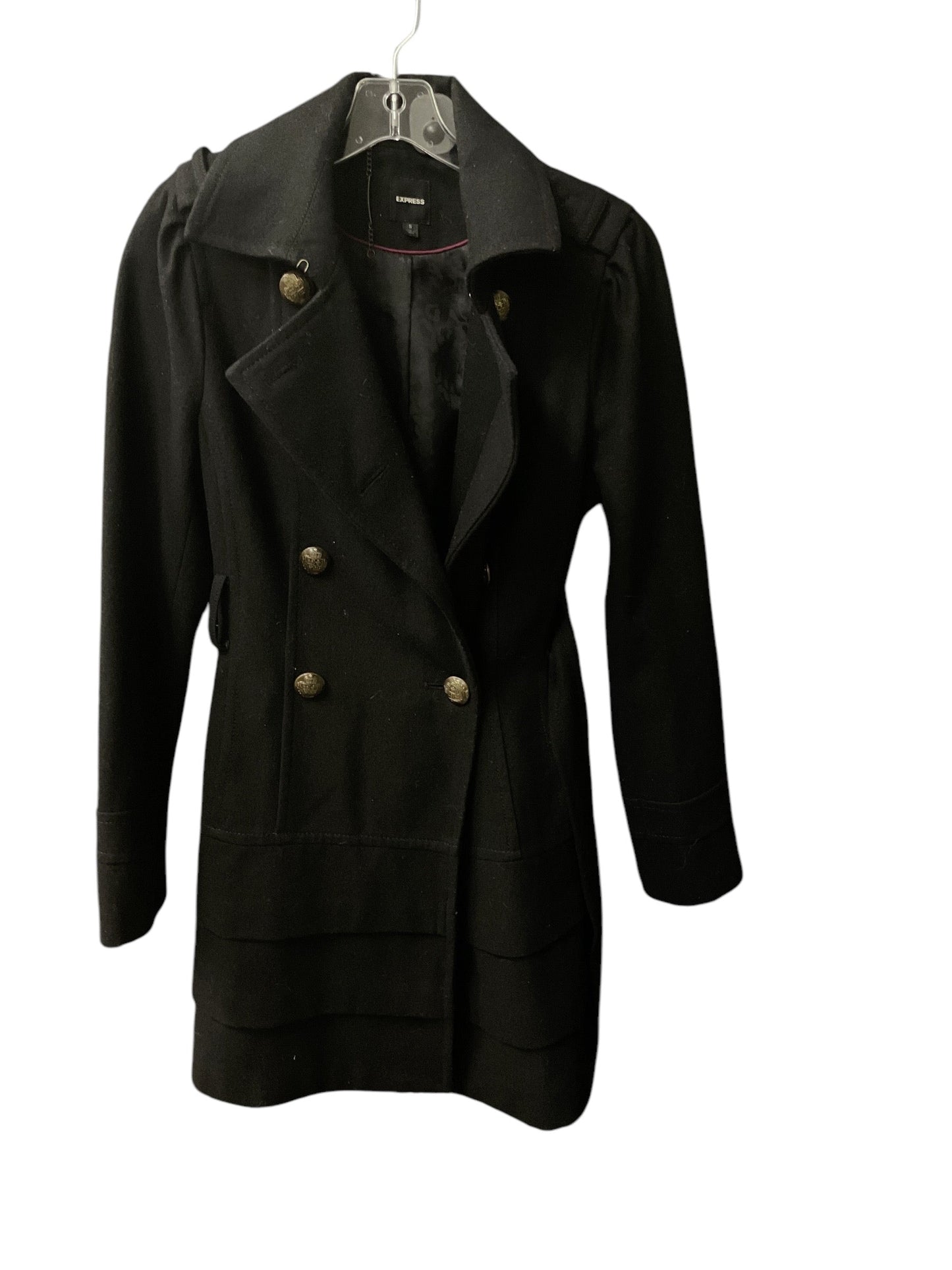 Coat Peacoat By Express In Black, Size: S