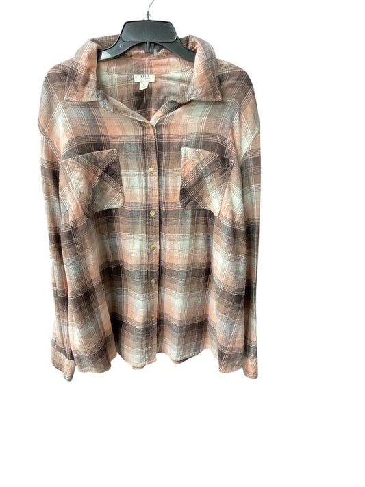 Top Long Sleeve By Anna In Plaid, Size: 1x