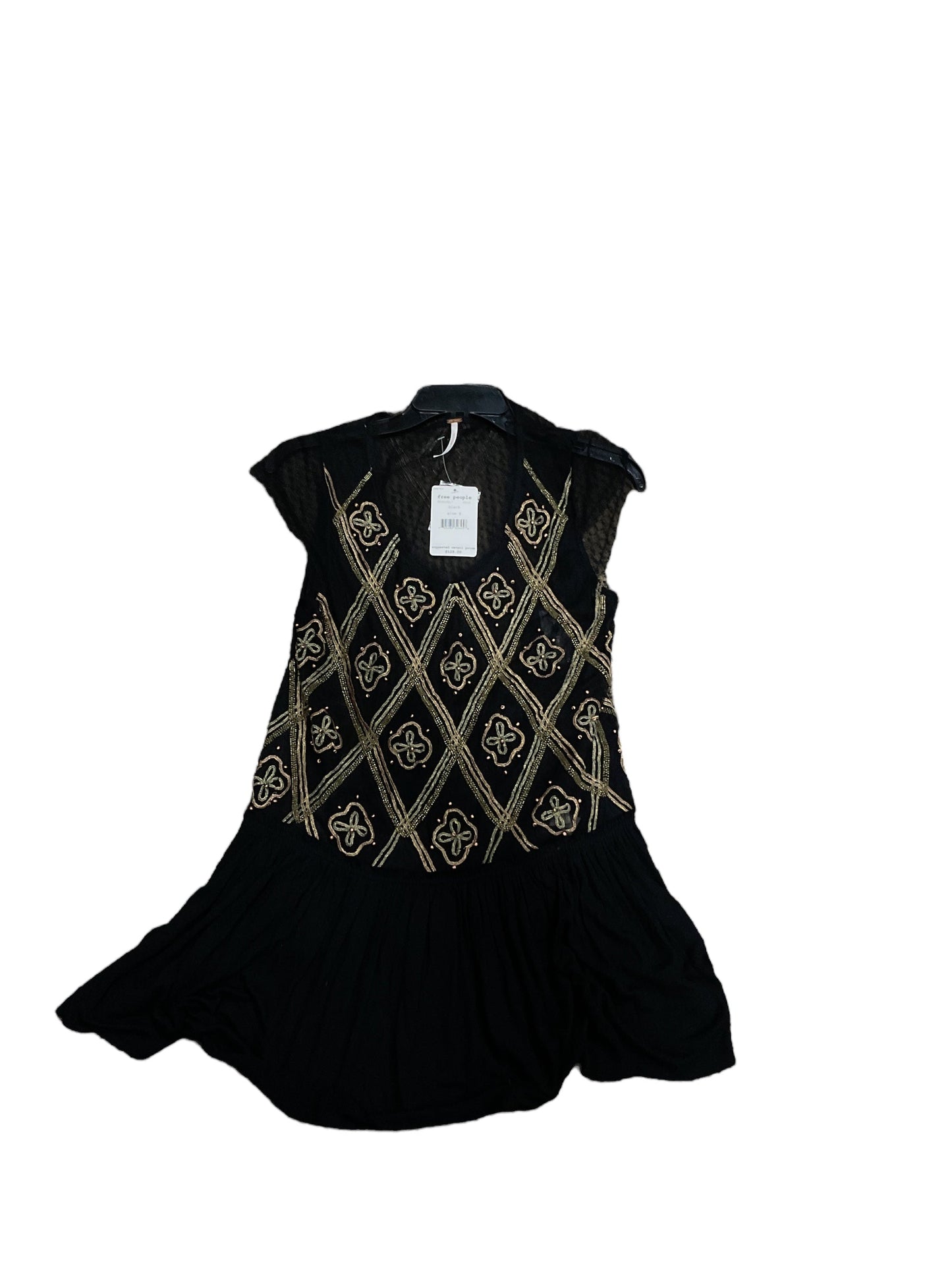 Black Top Short Sleeve Free People, Size Petite   S