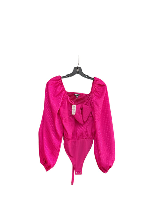 Bodysuit By Express In Pink, Size: Xs