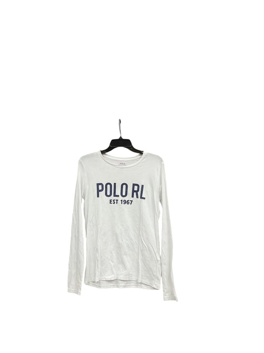 Top Long Sleeve By Polo Ralph Lauren In White, Size: M