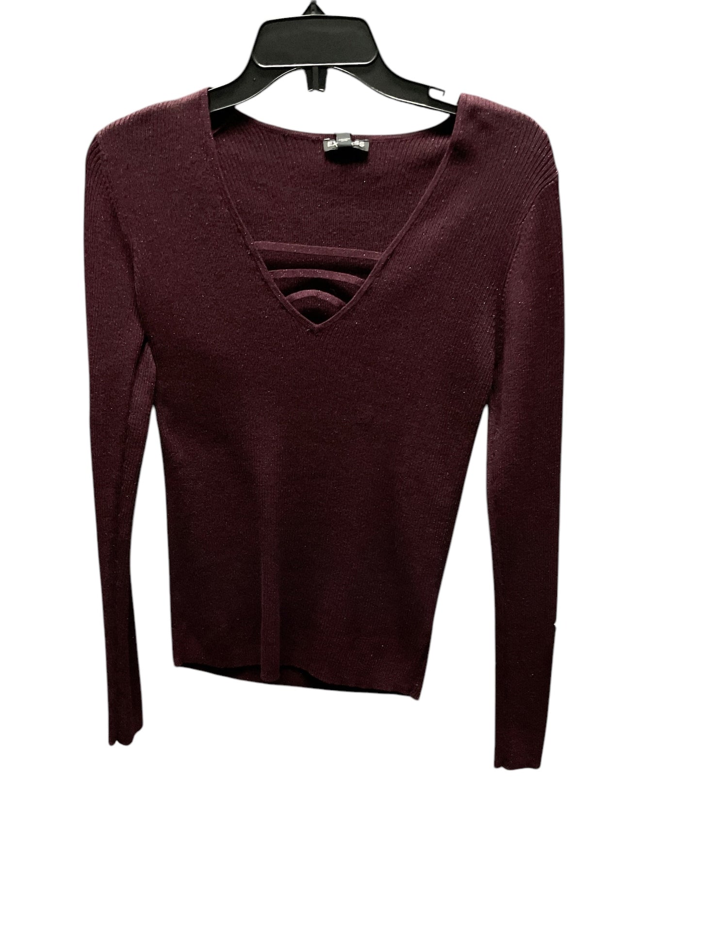 Top Long Sleeve By Express In Purple, Size: L