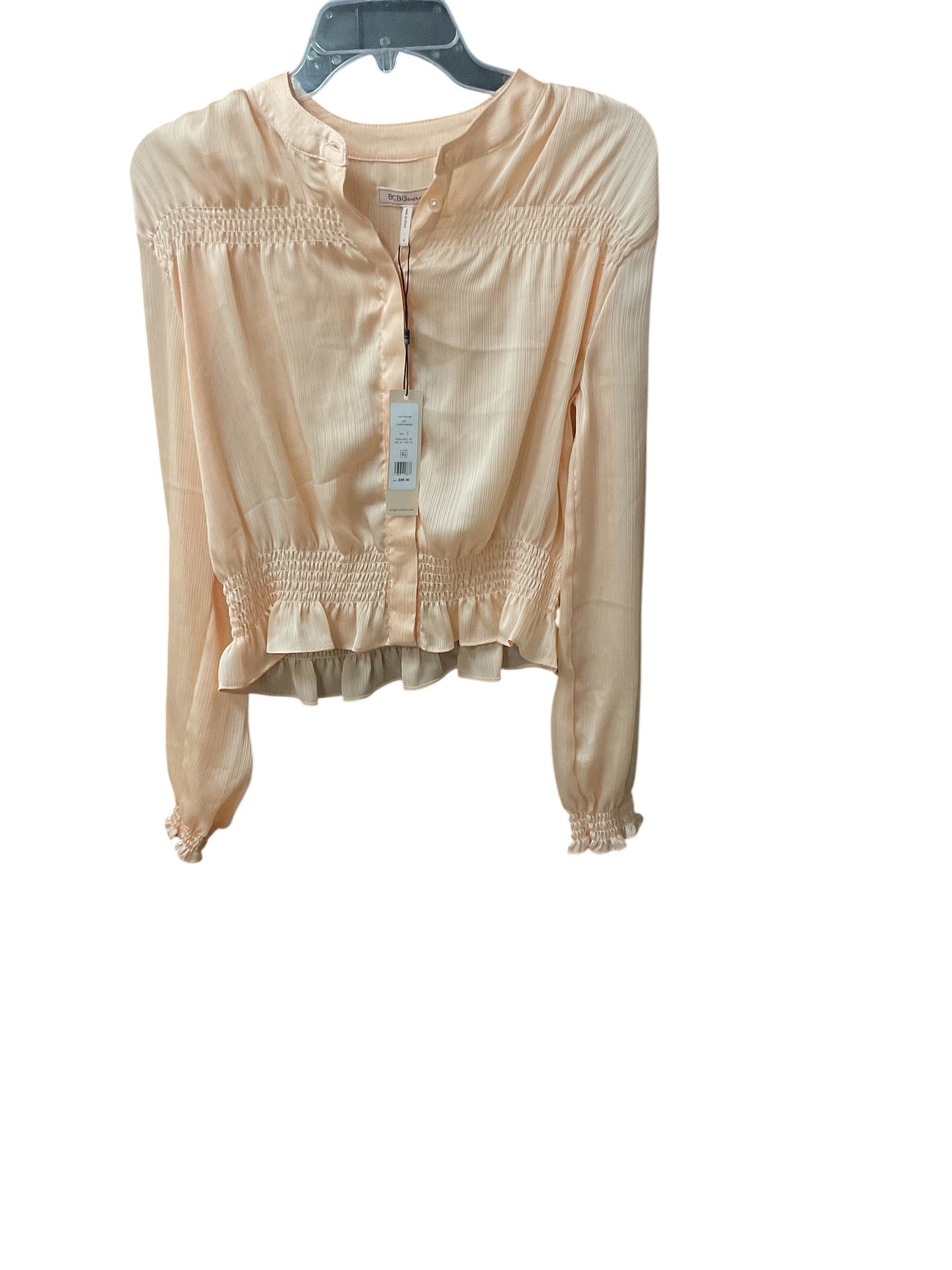 Top Long Sleeve By Bcbgeneration In Orange, Size: S