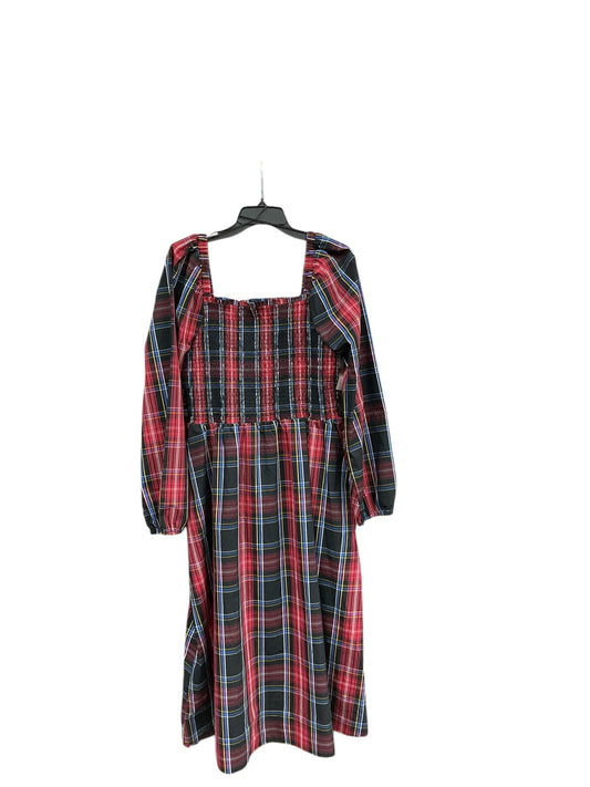 Dress Casual Maxi By Draper James In Plaid Pattern, Size: L