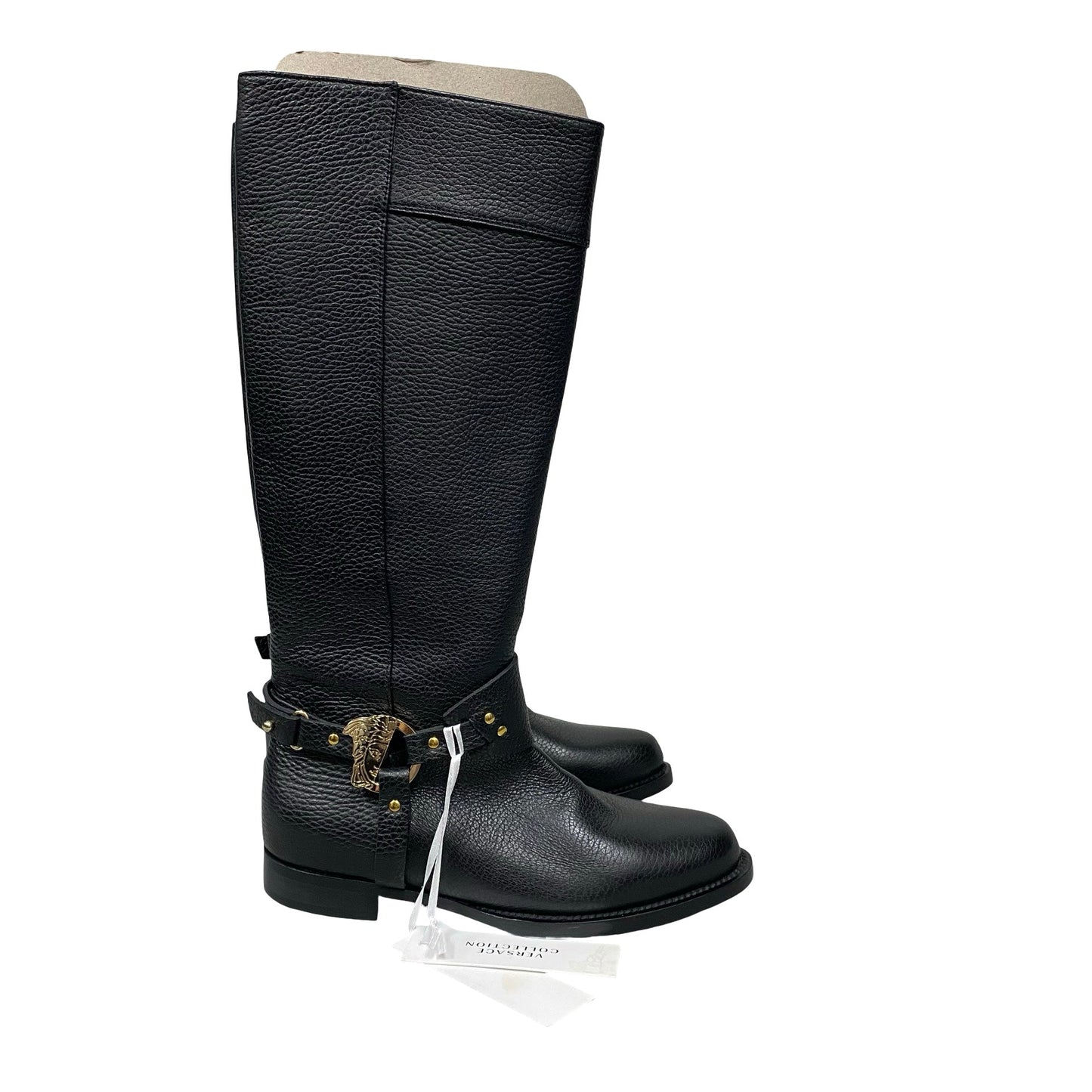 Boots Luxury Designer By Versace In Black, Size:5