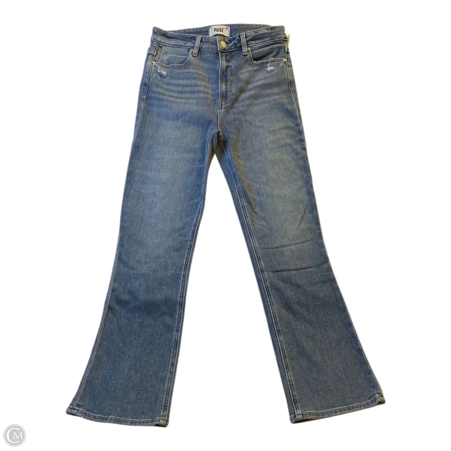 Jeans Straight By Paige In Blue Denim, Size: 4