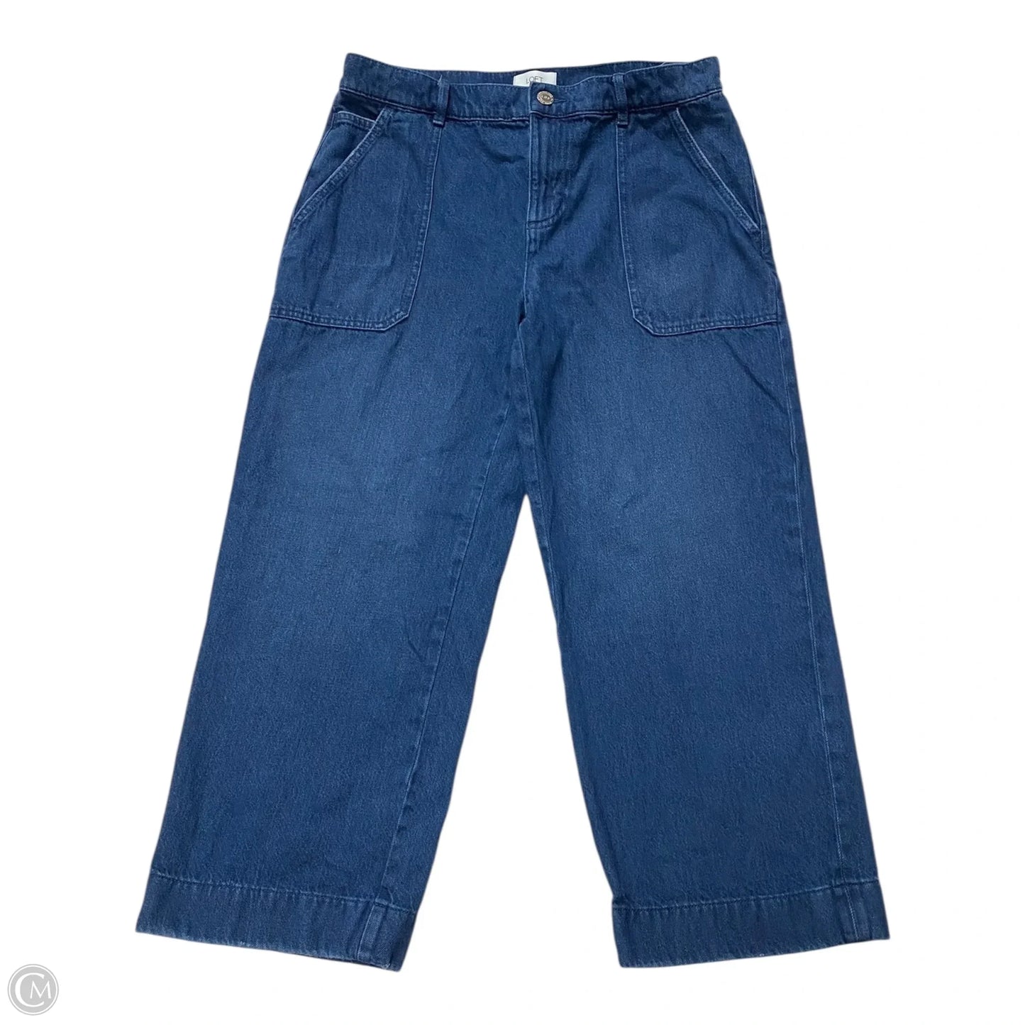 Jeans Cropped By Loft In Blue Denim, Size: 8