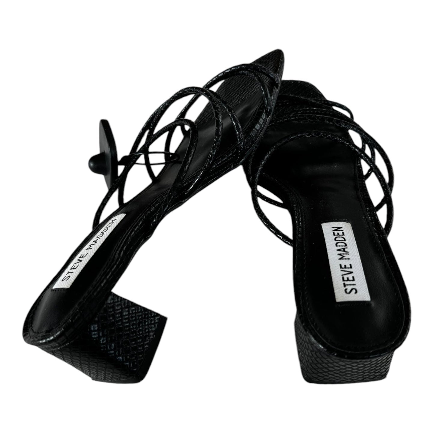 Sandals Heels Block By Steve Madden In Black, Size: 8