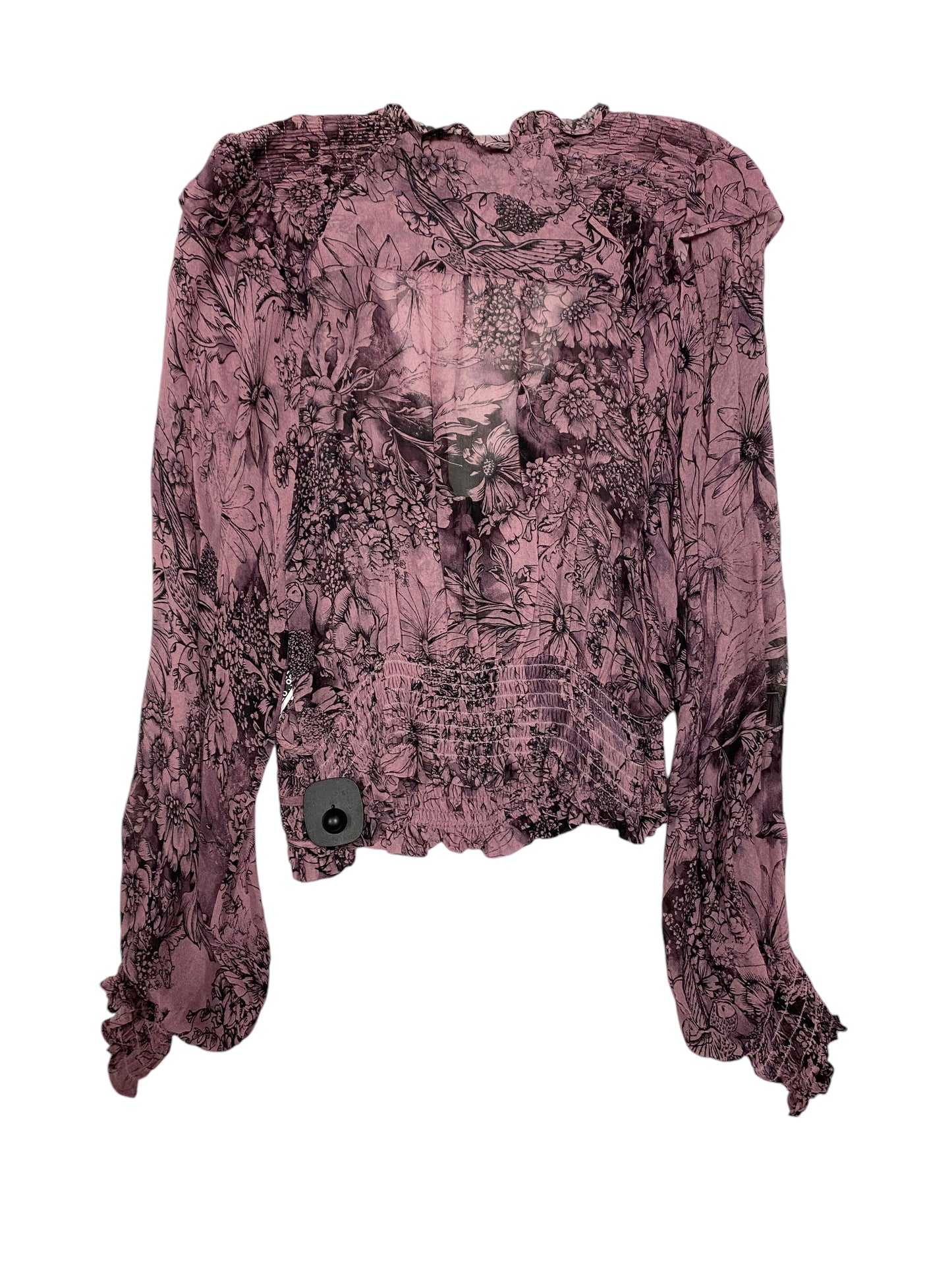 Top Long Sleeve By Anthropologie In Purple, Size: S