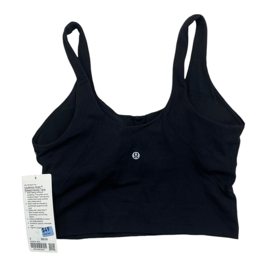 Athletic Bra By Lululemon In Black, Size: 8