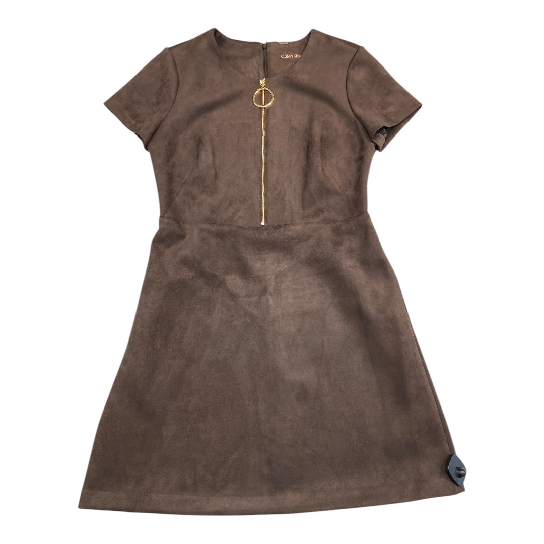 Dress Casual Short By Calvin Klein In Brown, Size: 12