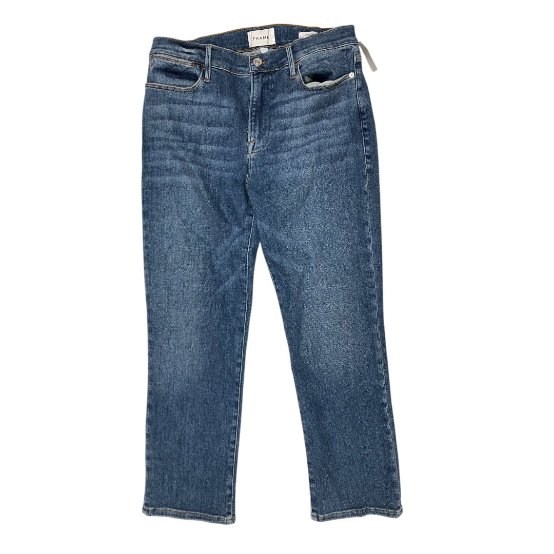 Jeans Flared By Frame In Blue Denim, Size: 12