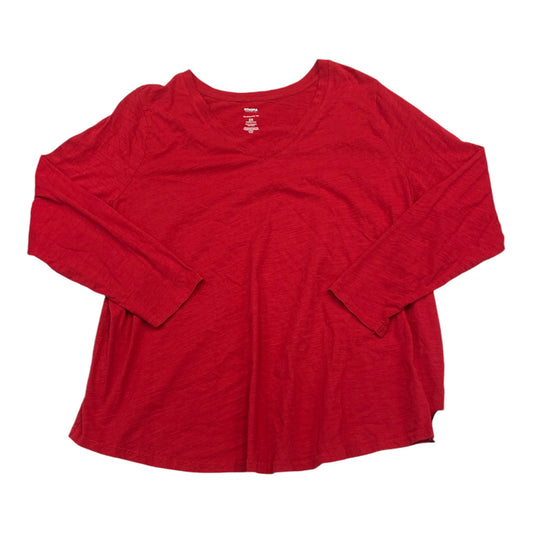 Top Long Sleeve Basic By Sonoma In Red, Size: 2x