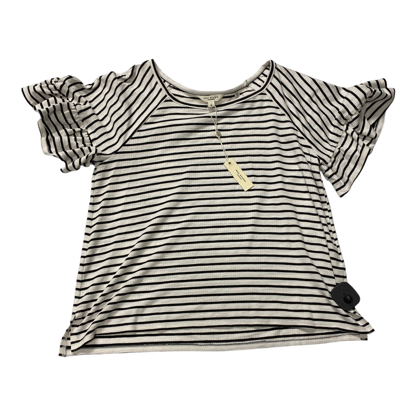 Striped Pattern Top Short Sleeve Max Studio, Size M