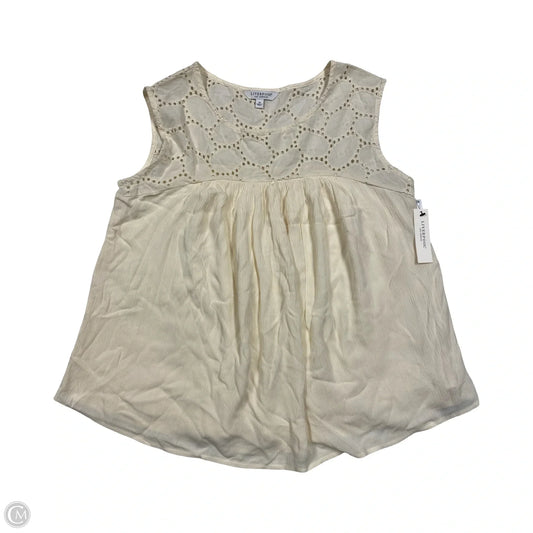 Top Sleeveless By Liverpool In Cream, Size: Xs