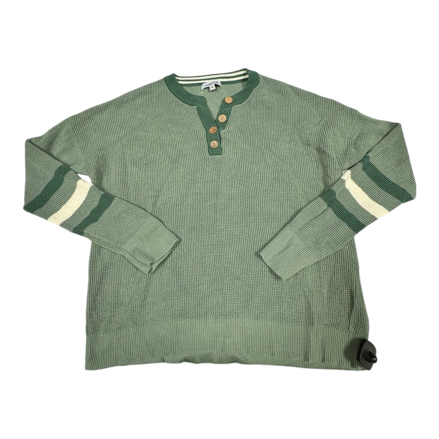 Top Long Sleeve By Cmc In Green, Size: M