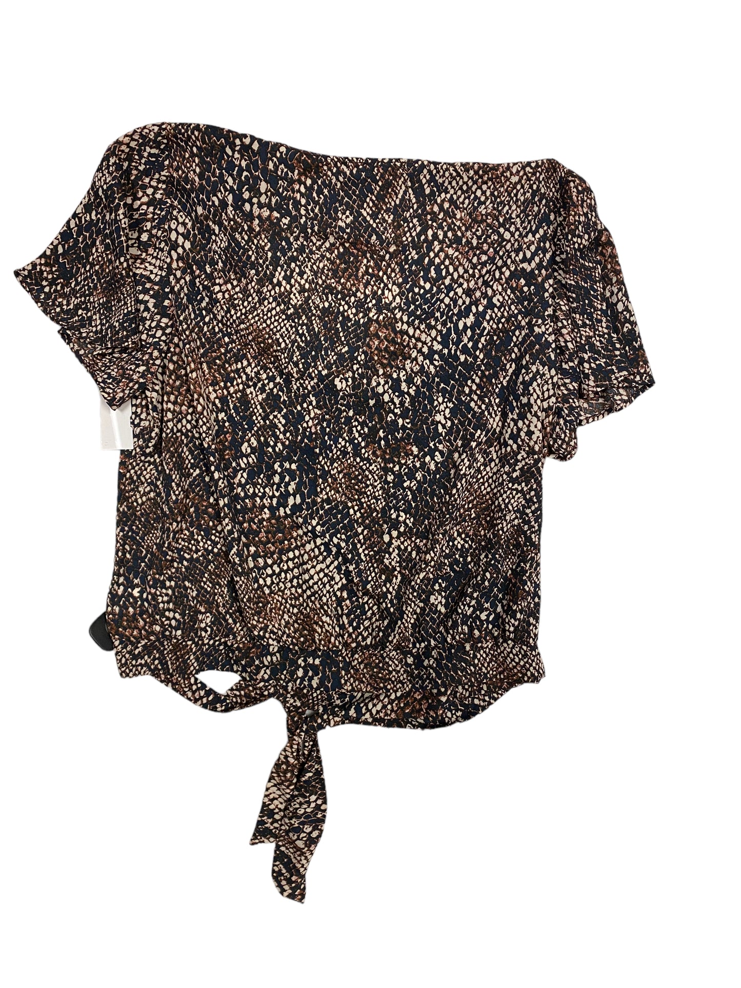 Snakeskin Print Top Short Sleeve Cmc, Size Xl