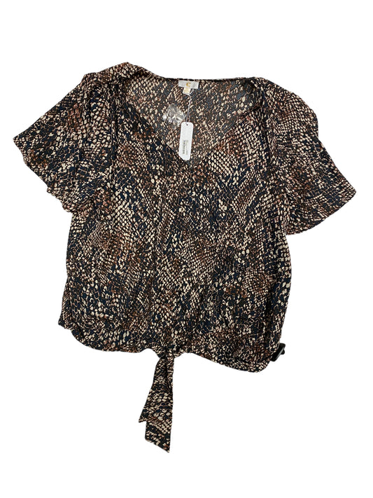 Snakeskin Print Top Short Sleeve Cmc, Size Xl