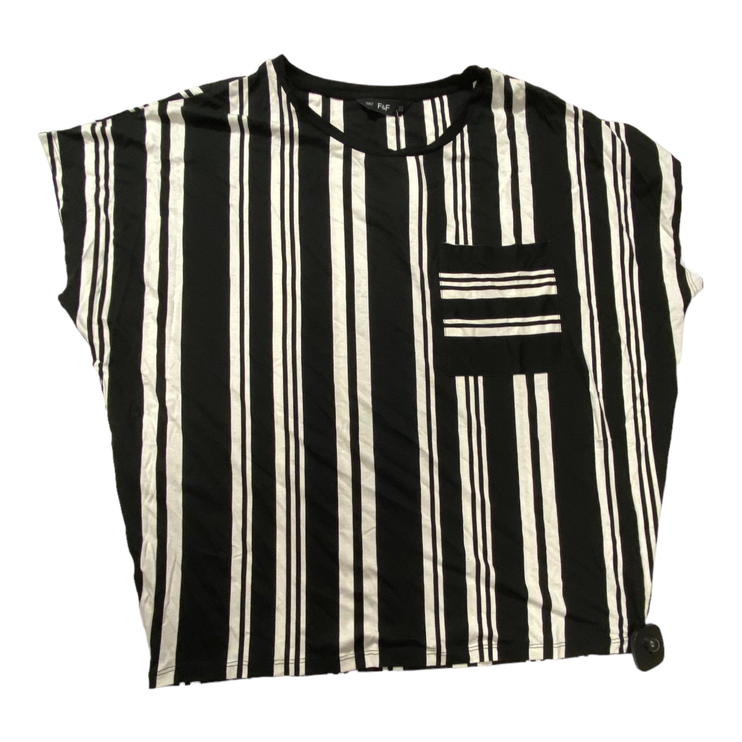 Black & White Top Short Sleeve F&f, Size 12