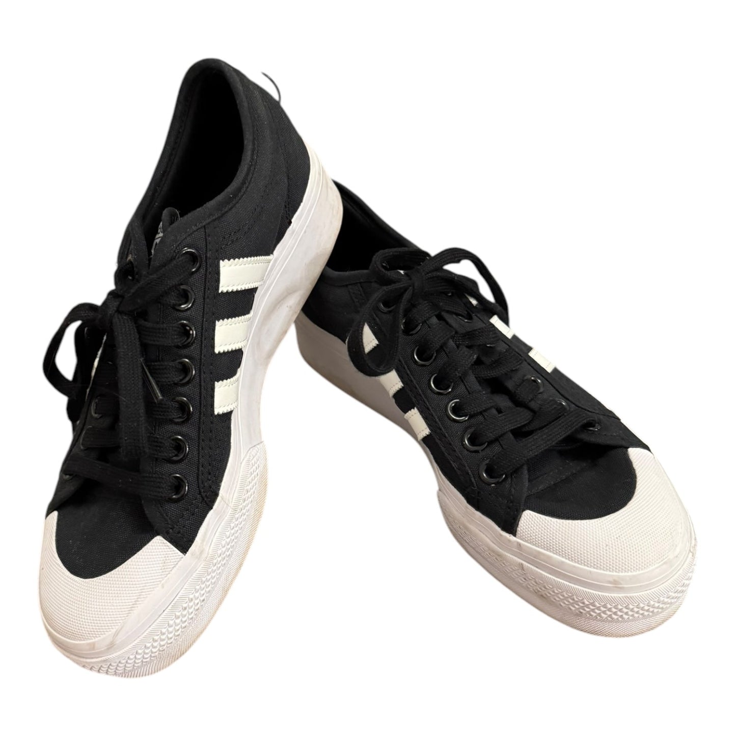 Shoes Sneakers By Adidas In Black & White, Size: 9