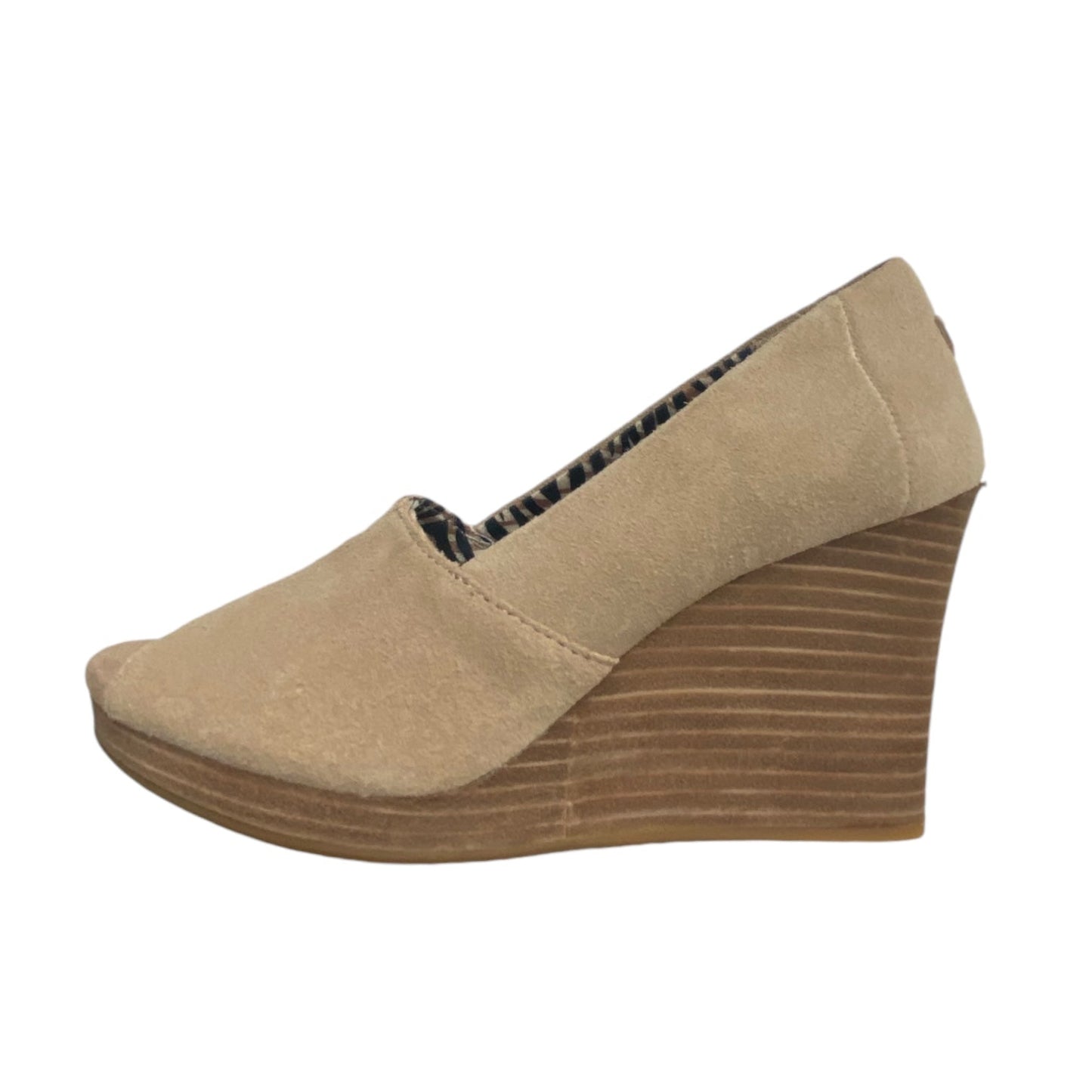 Shoes Heels Wedge By Toms In Tan, Size: 7