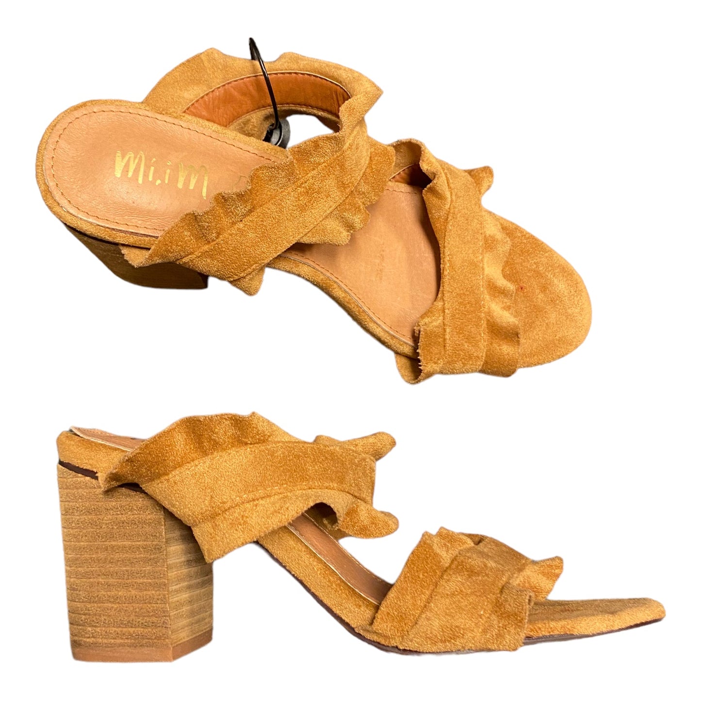 Sandals Heels Block By MI IM In Tan, Size: 8