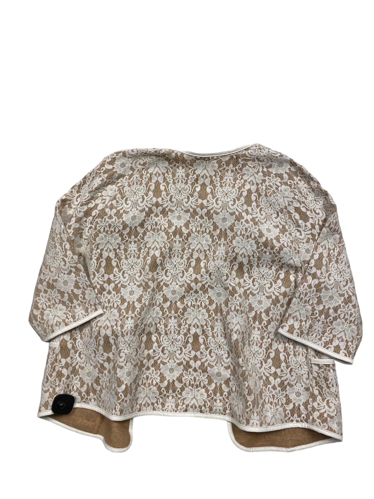 Cream & Tan Sweater Cardigan Chicos, Size Xl