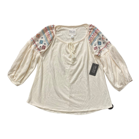 Cream Top 3/4 Sleeve New York Laundry, Size L