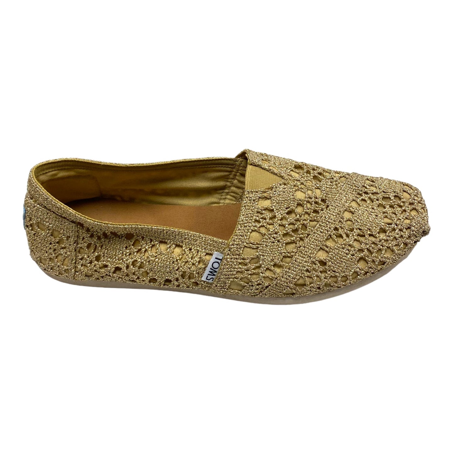 Shoes Flats By Toms In Gold, Size: 9