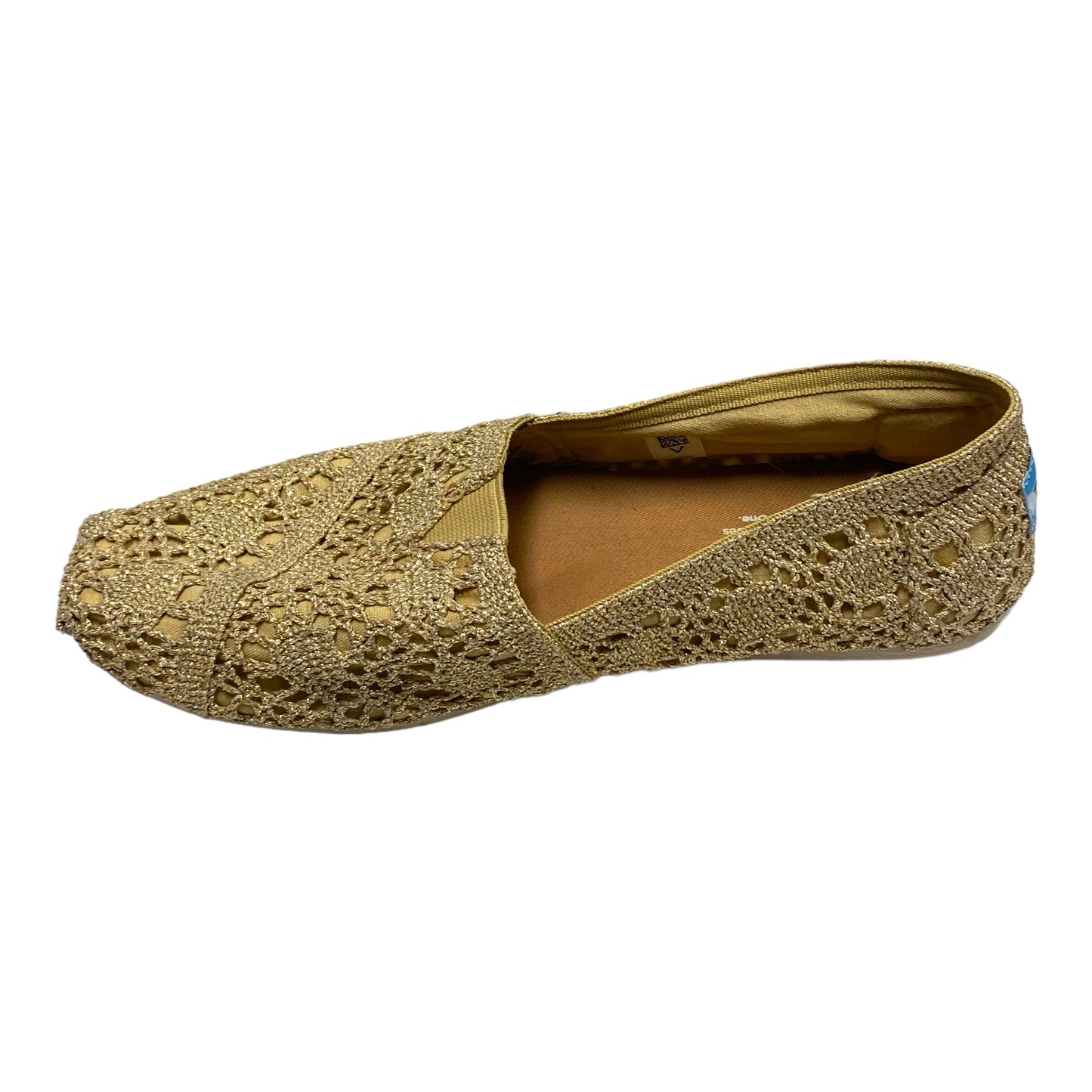 Shoes Flats By Toms In Gold, Size: 9